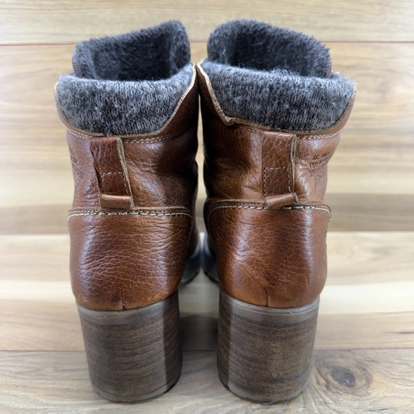 Bull Boxer Catherine Combat Block Heel Womens 8 M Brown Leather Block Heel Boots - Picture 8 of 12